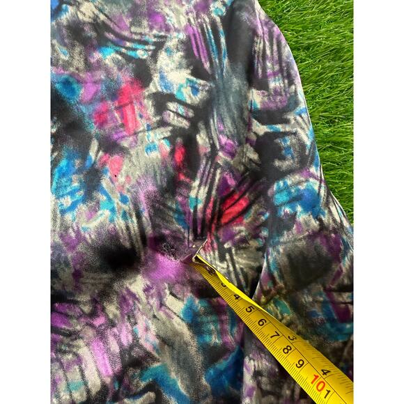 BCBGeneration Womens Maxi Skirt Sz 4 Purple Abstract Print Lined Long Boho Flowy - Picture 8 of 9